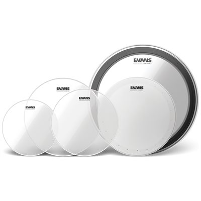 Evans EDP2-G2CLR-F G2 Clear Fusion Pack (10", 12", 14", 14" HD Dry, 20" EMAD Clear)